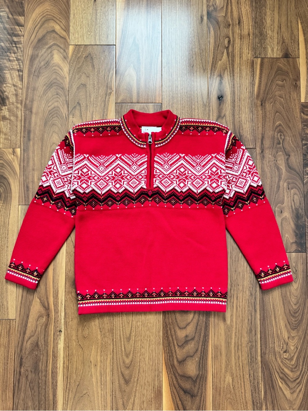 NWT Hanna Andersson Nordic Holiday pull over sweater half zip 8